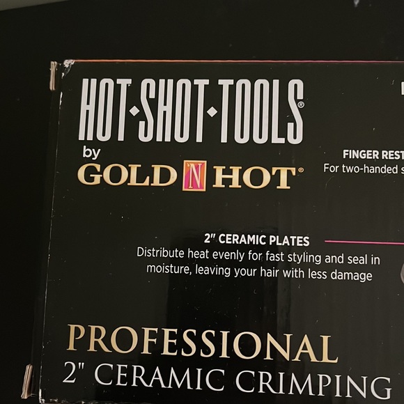 Like new gold hot crimped iron only uses twice - Picture 2 of 2
